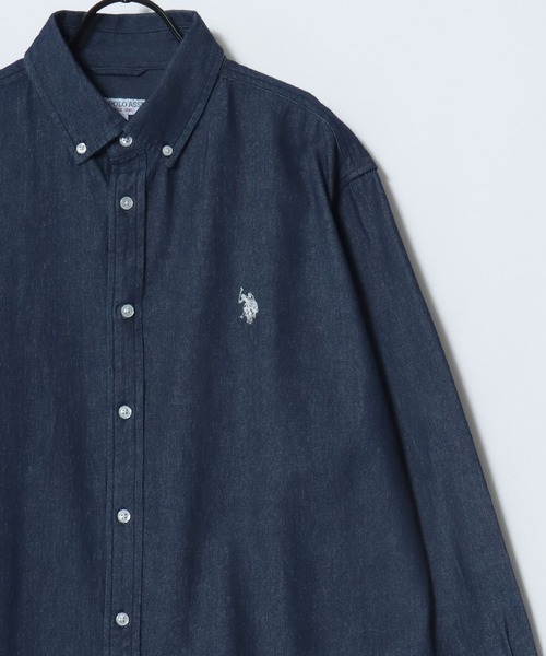 U.S. POLO ASSN.(ユーエスポロアッスン)の「U.S. POLO ASSN./ユーエスポロアッスン Broad Denim Shirt/レギュラーフィット ブロード デニム 無地 ストライプ チェック ロゴ ワンポイント刺繍 ボタンダウンシャツ/長袖シャツ/レディース メンズ(シャツ/ブラウス・メンズ・ブルー系その他/インディゴブルー/ホワイト/ブラック/ライトブルー/ブルー系その他2・LL/L/M)」の10枚目の写真