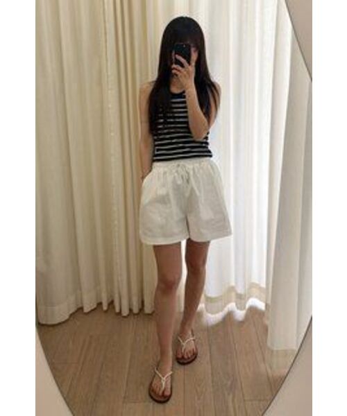 LINGSEOUL(リングソウル)の「half cotton banding pants-white(その他パンツ・レディース・その他・FREE)」の2枚目の写真