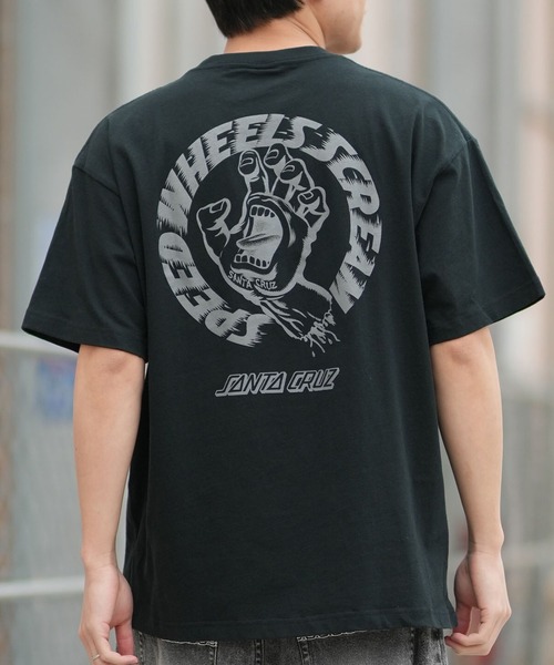 SANTA CRUZ(サンタクルーズ)の「SANTA CRUZ/サンタクルーズ 半袖 Tシャツ SPEED WHEELS STRIP SS TEE ムラサキ限定 502262404(Tシャツ/カットソー・メンズ・ホワイト/ブラック/シルバーグレー・M/XL/L)」の2枚目の写真