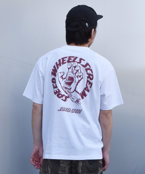 SANTA CRUZ(サンタクルーズ)の「SANTA CRUZ/サンタクルーズ 半袖 Tシャツ SPEED WHEELS STRIP SS TEE ムラサキ限定 502262404(Tシャツ/カットソー・メンズ・ホワイト/ブラック/シルバーグレー・M/XL/L)」の6枚目の写真