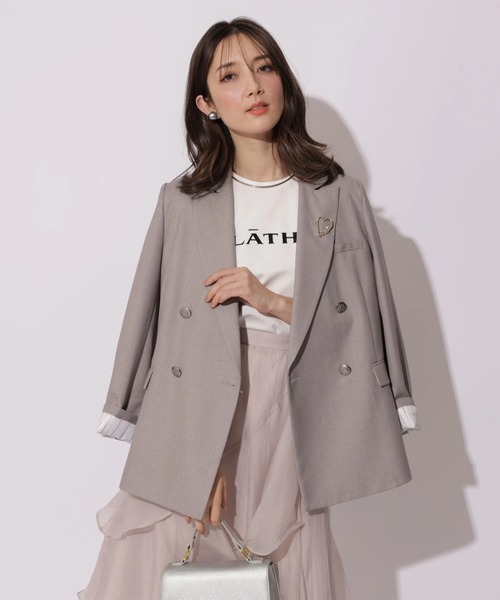 Apuweiser-riche（アプワイザーリッシェ）の「ハートブローチテーラージャケット（その他アウター・レディース・ライトグレー・2/1）」の4枚目の写真