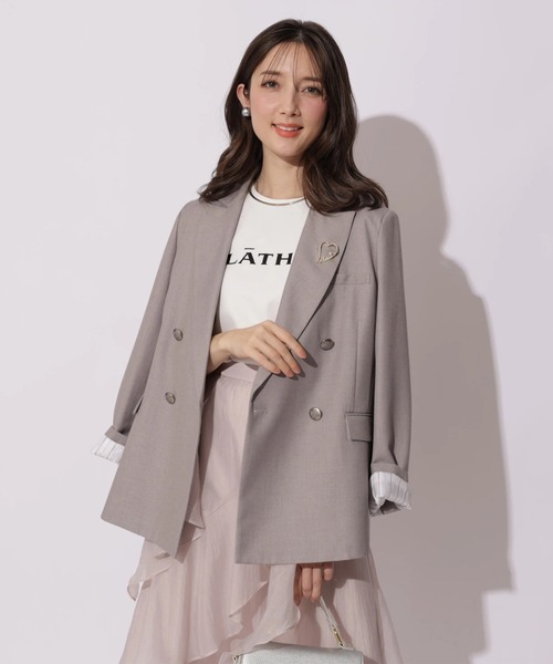 Apuweiser-riche（アプワイザーリッシェ）の「ハートブローチテーラージャケット（その他アウター・レディース・ライトグレー・2/1）」の5枚目の写真