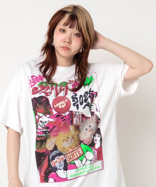 RNA(アールエヌエー)の「M2622 コンフュージョンフォトプリントT(Tシャツ/カットソー・レディース・ミント/アッシュグレー/ホワイト・MEDIUM)」の2枚目の写真
