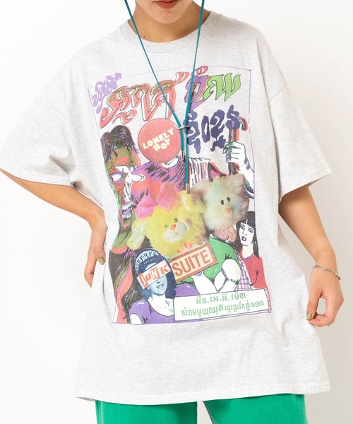 RNA（アールエヌエー）の「M2622 コンフュージョンフォトプリントT（Tシャツ/カットソー・レディース・ミント/アッシュグレー・MEDIUM）」の2枚目の写真