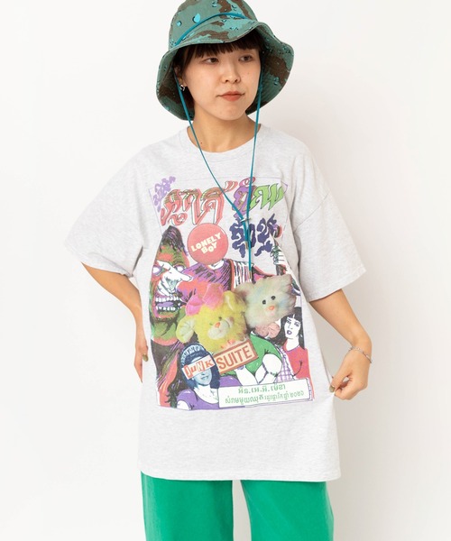 RNA(アールエヌエー)の「M2622 コンフュージョンフォトプリントT(Tシャツ/カットソー・レディース・ミント/アッシュグレー/ホワイト・MEDIUM)」の4枚目の写真
