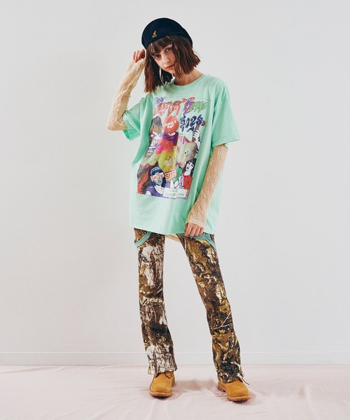 RNA（アールエヌエー）の「M2622 コンフュージョンフォトプリントT（Tシャツ/カットソー・レディース・ミント/アッシュグレー・MEDIUM）」の12枚目の写真