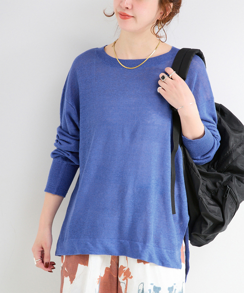 B.C STOCK(ベーセーストック)の「手洗い可 / FRENCH ICY LINEN プルオーバー(ニット/セーター・レディース・ブルー/ホワイト/ピンク/ブラック・FREE)」の3枚目の写真