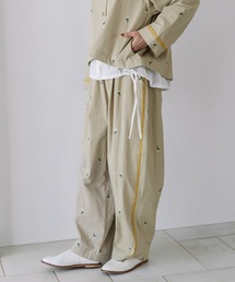 POU DOU DOU | フラワー刺繍タックパンツ(その他パンツ)