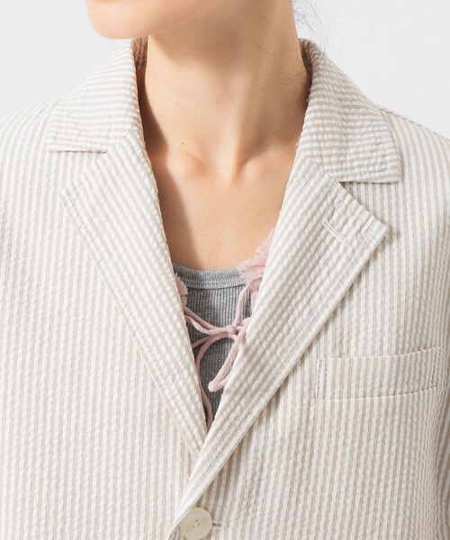 BEAMS BOY(ビームスボーイ)の「シアサッカー ジャケット(テーラードジャケット・レディース・グレー/ベージュ・0/1)」の18枚目の写真