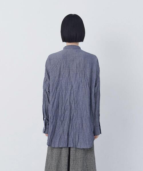 conges payes ADIEU TRISTESSE（コンジェ ペイエ アデュートリステス）の「クリンクル加工2wayシャツ（シャツ/ブラウス・レディース・チェック/ネイビー/ドット・38）」の18枚目の写真