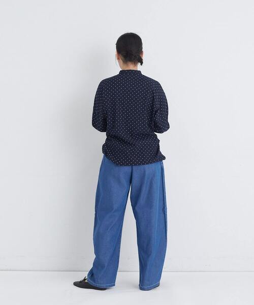 conges payes ADIEU TRISTESSE(コンジェ ペイエ アデュートリステス)の「クリンクル加工2wayシャツ(シャツ/ブラウス・レディース・チェック/ネイビー/ドット・38)」の7枚目の写真