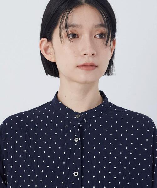 conges payes ADIEU TRISTESSE(コンジェ ペイエ アデュートリステス)の「クリンクル加工2wayシャツ(シャツ/ブラウス・レディース・チェック/ネイビー/ドット・38)」の15枚目の写真