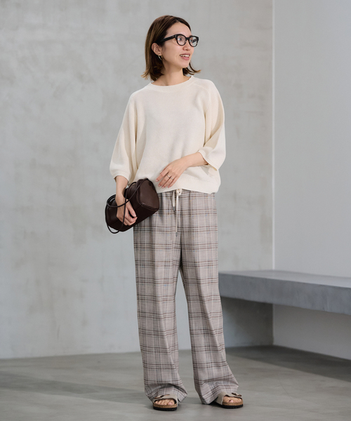 FRAMeWORK（フレームワーク）の「ピグメントダイハーフスリーブニット（ニット/セーター・レディース・サックスブルー/カーキ/アイボリー・FREE）」の7枚目の写真