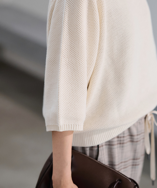 FRAMeWORK（フレームワーク）の「ピグメントダイハーフスリーブニット（ニット/セーター・レディース・サックスブルー/カーキ/アイボリー・FREE）」の15枚目の写真