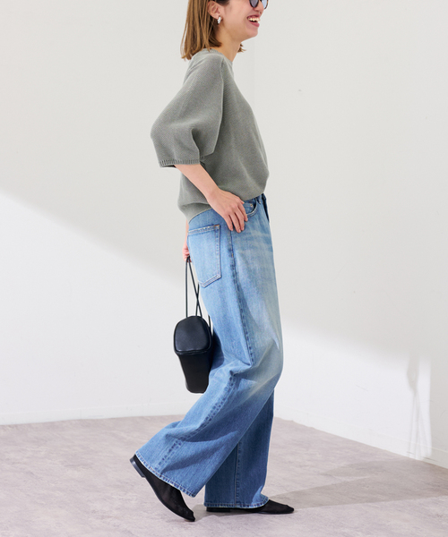 FRAMeWORK（フレームワーク）の「ピグメントダイハーフスリーブニット（ニット/セーター・レディース・サックスブルー/カーキ/アイボリー・FREE）」の18枚目の写真