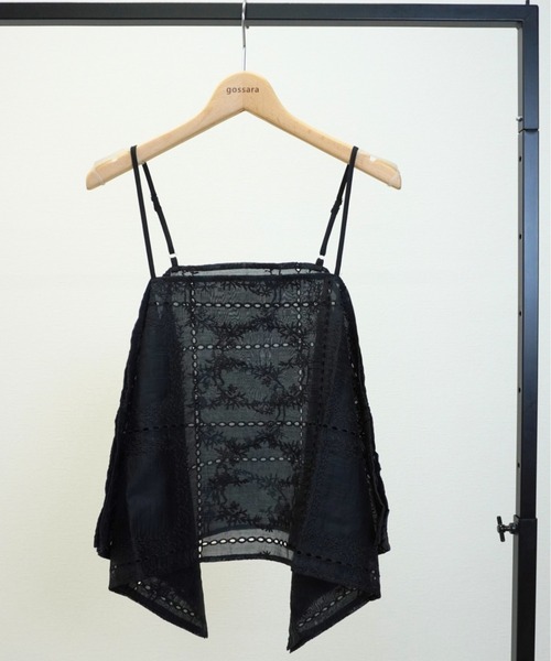 gossara(ゴサラ)の「【いつものコーデをアップデート】総刺繍シアーキャミ(キャミソール・レディース・ブラック/オフホワイト・FREE)」の22枚目の写真