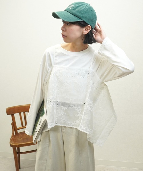gossara(ゴサラ)の「【いつものコーデをアップデート】総刺繍シアーキャミ(キャミソール・レディース・ブラック/オフホワイト・FREE)」の11枚目の写真