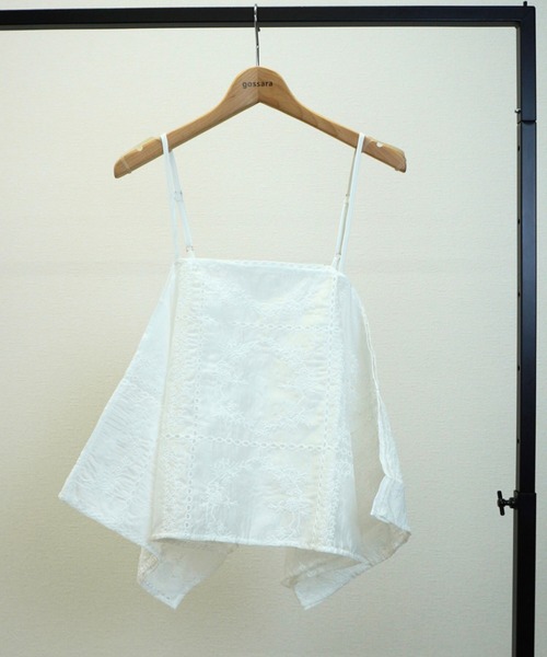 gossara(ゴサラ)の「【いつものコーデをアップデート】総刺繍シアーキャミ(キャミソール・レディース・ブラック/オフホワイト・FREE)」の21枚目の写真
