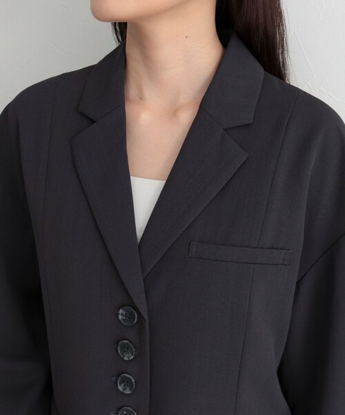 fredy emue（フレディエミュ）の「シングルオーバーテーラードジャケット（テーラードジャケット・レディース・チャコールグレー/ベージュ・38）」の13枚目の写真