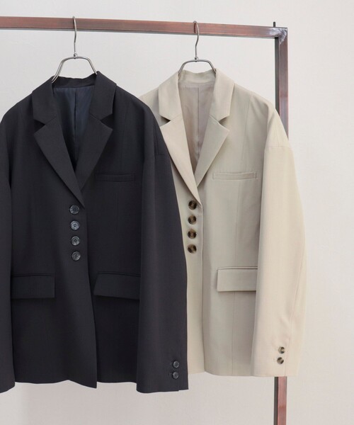 fredy emue（フレディエミュ）の「シングルオーバーテーラードジャケット（テーラードジャケット・レディース・チャコールグレー/ベージュ・38）」の19枚目の写真