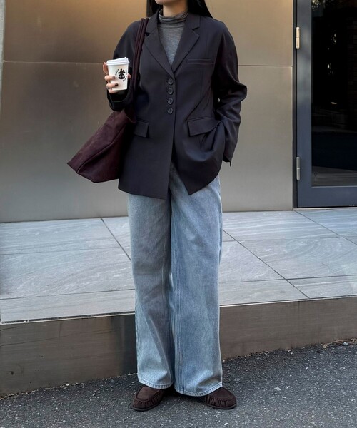 fredy emue（フレディエミュ）の「シングルオーバーテーラードジャケット（テーラードジャケット・レディース・チャコールグレー/ベージュ・38）」の21枚目の写真