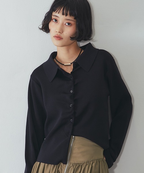 ANOTHER S(アナザーエス)の「襟付きフロントシャーリングニット(ニット/セーター・レディース・オフホワイト/イエロー/ブラック・FREE)」の17枚目の写真