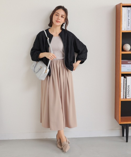 GLACIER lusso（グラシアルッソ）の「８分袖レースブルゾン（ブルゾン・レディース・アイボリー/ピンクベージュ/ブラック・L/LL/M/S）」の10枚目の写真