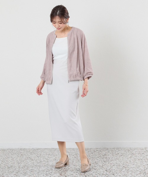 GLACIER lusso（グラシアルッソ）の「８分袖レースブルゾン（ブルゾン・レディース・アイボリー/ピンクベージュ/ブラック・L/LL/M/S）」の16枚目の写真