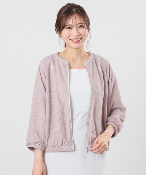 GLACIER lusso（グラシアルッソ）の「８分袖レースブルゾン（ブルゾン・レディース・アイボリー/ピンクベージュ/ブラック・L/LL/M/S）」の18枚目の写真