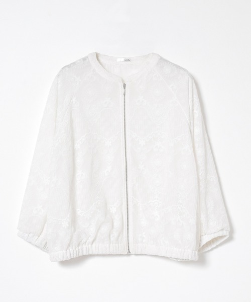 GLACIER lusso（グラシアルッソ）の「８分袖レースブルゾン（ブルゾン・レディース・アイボリー/ピンクベージュ/ブラック・L/LL/M/S）」の19枚目の写真