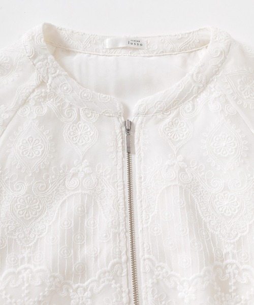GLACIER lusso（グラシアルッソ）の「８分袖レースブルゾン（ブルゾン・レディース・アイボリー/ピンクベージュ/ブラック・L/LL/M/S）」の20枚目の写真