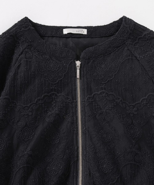 GLACIER lusso（グラシアルッソ）の「８分袖レースブルゾン（ブルゾン・レディース・アイボリー/ピンクベージュ/ブラック・L/LL/M/S）」の22枚目の写真