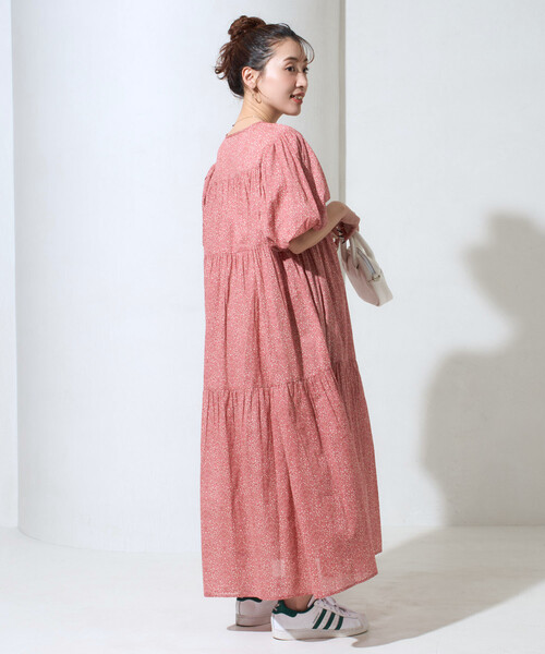 FREAK'S STORE(フリークスストア)の「限定展開 インド 2トーン 花柄 半袖 スキッパー ワンピース(ワンピース・レディース・ブラック/ブルー/グリーン/レッド・SMALL/MEDIUM)」の19枚目の写真