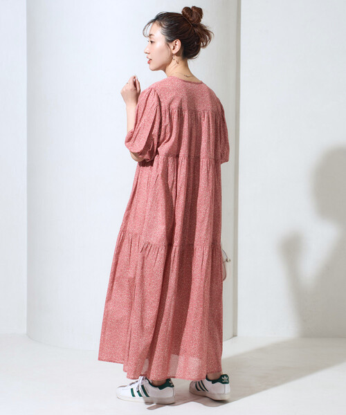 FREAK'S STORE(フリークスストア)の「限定展開 インド 2トーン 花柄 半袖 スキッパー ワンピース(ワンピース・レディース・ブラック/ブルー/グリーン/レッド・SMALL/MEDIUM)」の21枚目の写真