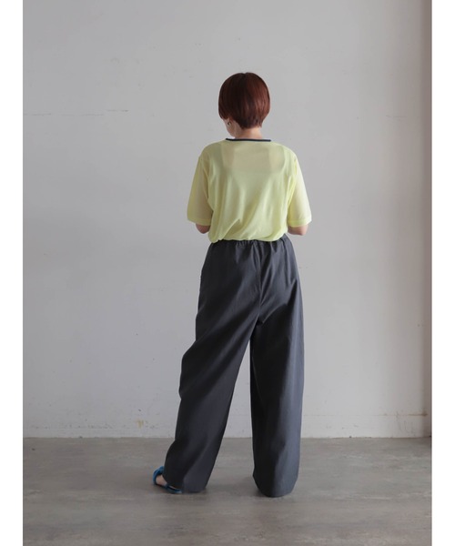 FIL DE FER(フィルデフェール)の「バイカラーシアーポリ クルーネックTEE(Tシャツ/カットソー・レディース・ネイビー/イエロー・FREE)」の8枚目の写真