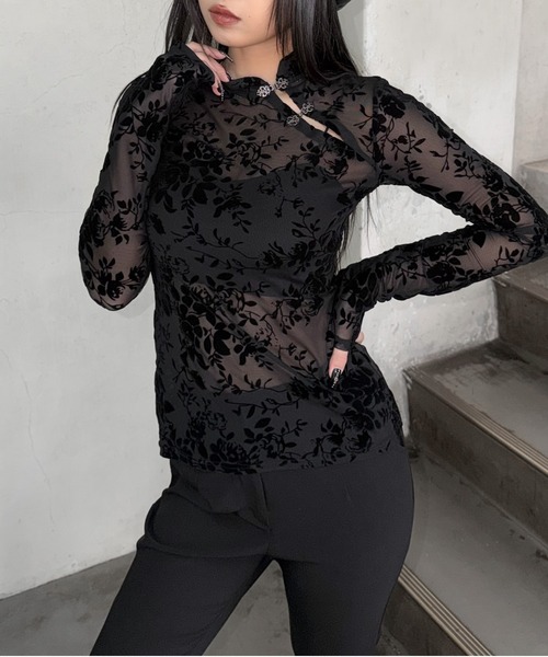 セール】【LVEU.】フックデザインレースシアートップス / トップス