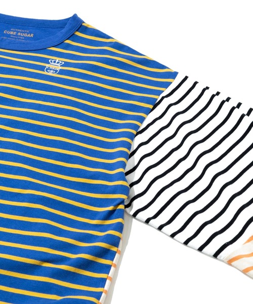 CUBE SUGAR(キューブシュガー)の「CUBE SUGAR/キューブシュガー 21/-天竺ボーダー ランタンスリーブPO(Tシャツ/カットソー・レディース・その他1・FREE)」の3枚目の写真
