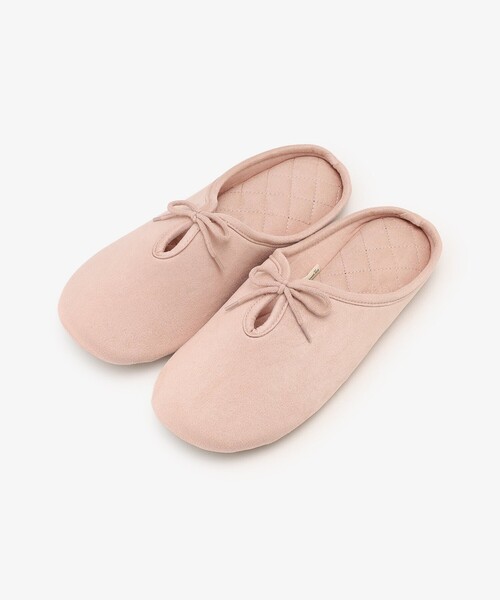 Afternoon Tea(アフタヌーンティー)の「リボンベロアルームシューズ(ルームシューズ/スリッパ・レディース・ピンク/グリーン・ONE SIZE)」の2枚目の写真