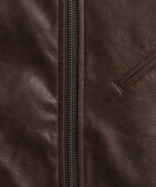 BAYFLOW(ベイフロー)の「フェイクレザージャケット(ブルゾン・メンズ・ブラウン/ブラック・LARGE/MEDIUM)」の6枚目の写真