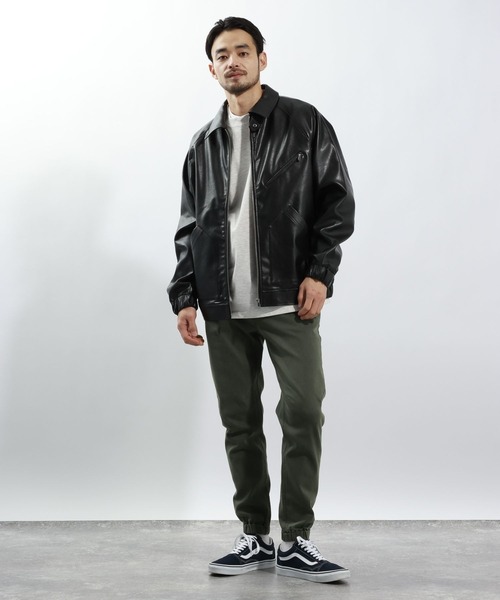 BAYFLOW(ベイフロー)の「フェイクレザージャケット(ブルゾン・メンズ・ブラウン/ブラック・LARGE/MEDIUM)」の3枚目の写真