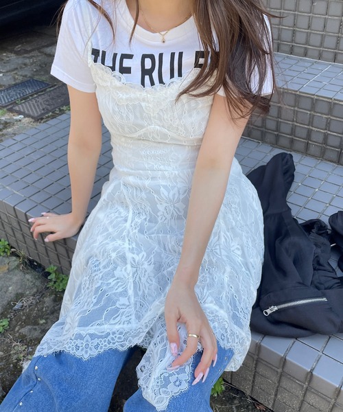ROGER AND RAW(ロジャーアンドロウ)の「レースミニキャミソールワンピース(ワンピース・レディース・ホワイト/ブラック・FREE)」の14枚目の写真