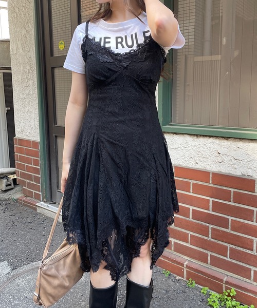 ROGER AND RAW(ロジャーアンドロウ)の「レースミニキャミソールワンピース(ワンピース・レディース・ホワイト/ブラック・FREE)」の8枚目の写真