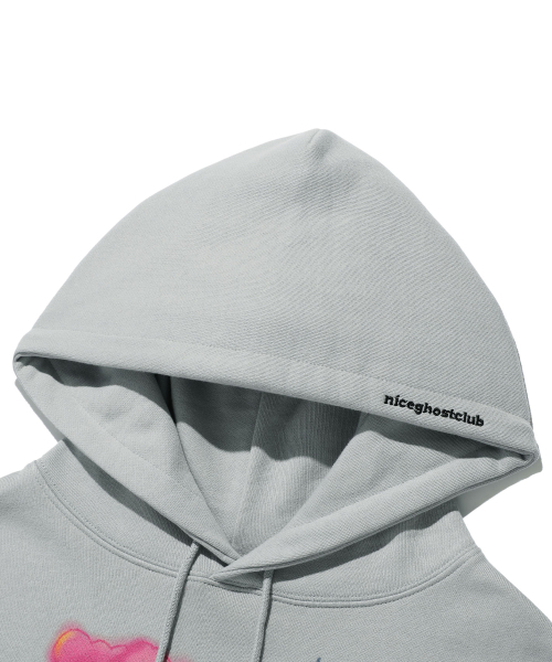 NICE GHOST CLUB(ナイスゴーストクラブ)の「BUNNYBEAR SPRAY ARTWORK HOODIE_LIGHT GREY(NG2ESUM409A)(パーカー・レディース・その他・L/S/M)」の3枚目の写真