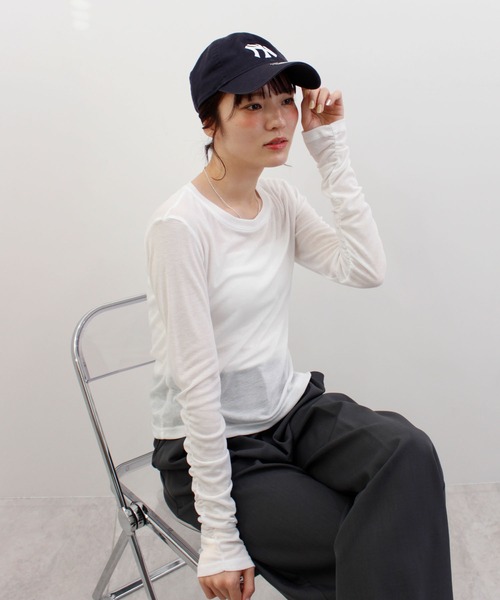 ABYS(アビス)の「袖シャーリングシアートップス(Tシャツ/カットソー・レディース・ピンク/ホワイト/ブルー/グレー・FREE)」の17枚目の写真