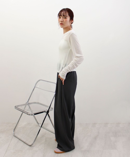 ABYS(アビス)の「袖シャーリングシアートップス(Tシャツ/カットソー・レディース・ピンク/ホワイト/ブルー/グレー・FREE)」の20枚目の写真