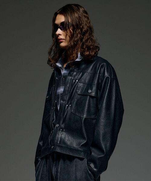 BEAVER(ビーバー)の「B omnivore/ビーオムニボー FAUX LEATHER BLOUSON(ブルゾン・メンズ・ブラック・L/M)」の13枚目の写真