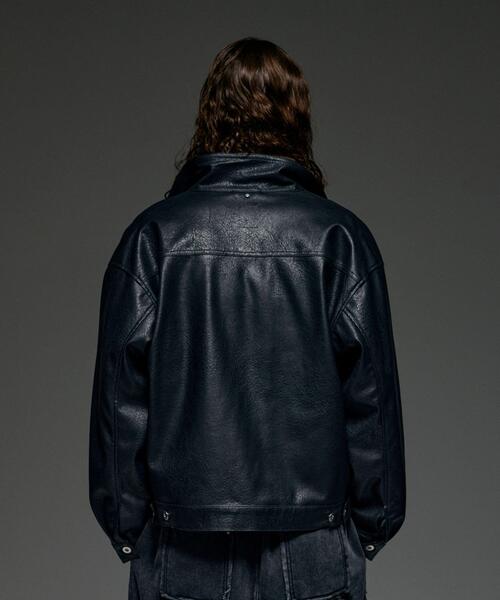 BEAVER(ビーバー)の「B omnivore/ビーオムニボー FAUX LEATHER BLOUSON(ブルゾン・メンズ・ブラック・L/M)」の12枚目の写真