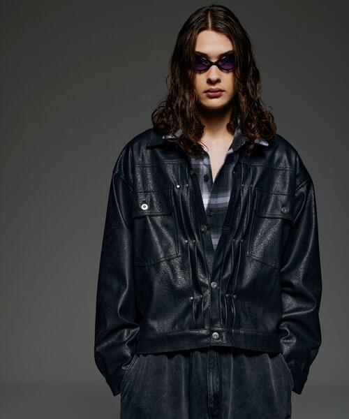 BEAVER(ビーバー)の「B omnivore/ビーオムニボー FAUX LEATHER BLOUSON(ブルゾン・メンズ・ブラック・L/M)」の11枚目の写真