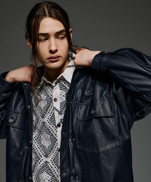 BEAVER(ビーバー)の「B omnivore/ビーオムニボー FAUX LEATHER BLOUSON(ブルゾン・メンズ・ブラック・L/M)」の10枚目の写真