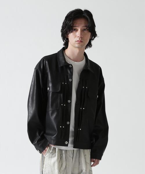 BEAVER(ビーバー)の「B omnivore/ビーオムニボー FAUX LEATHER BLOUSON(ブルゾン・メンズ・ブラック・L/M)」の9枚目の写真